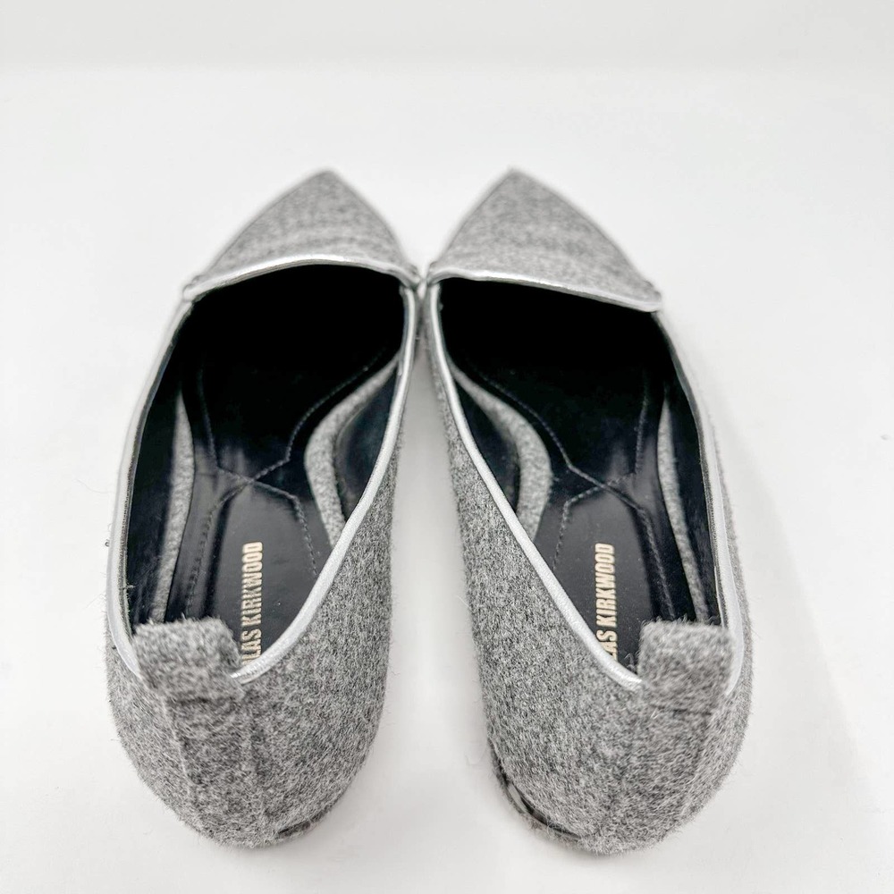 Nicholas Kirkwood Beya Wool Gray Flats Loafers Pointed Toe EU 39 US 9 - Picture 12 of 12